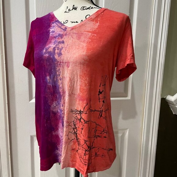 Y2K ART OF CLOTH T-SHIRT HAND DYED SHIRT MADE IN USA Sz S HIPPIE GROOVE - Picture 12 of 16